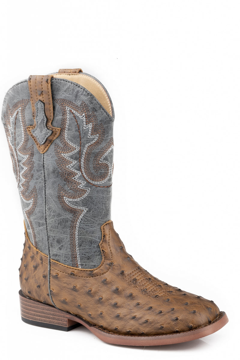Roper Little Kids Ostrich Vamp Boots