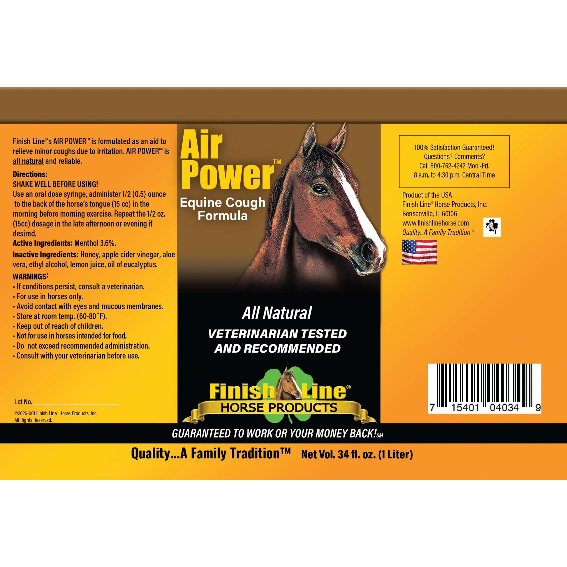Finish Line Air Power Equine Cough Formula