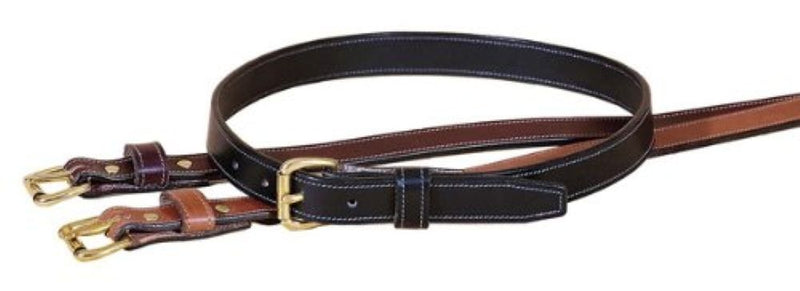 Tory 1In Stitched Belt With Brass Buckle 26 Brn/Nick