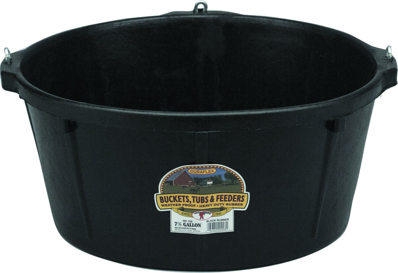 Rubber Feed Tub With Eye Screws - 6 1/2 Gallon