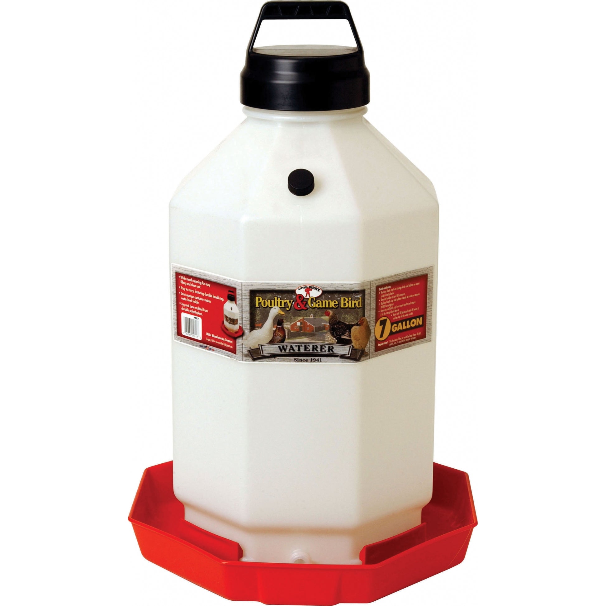 Little Giant Plastic Poultry Waterer 7 Gallon Red