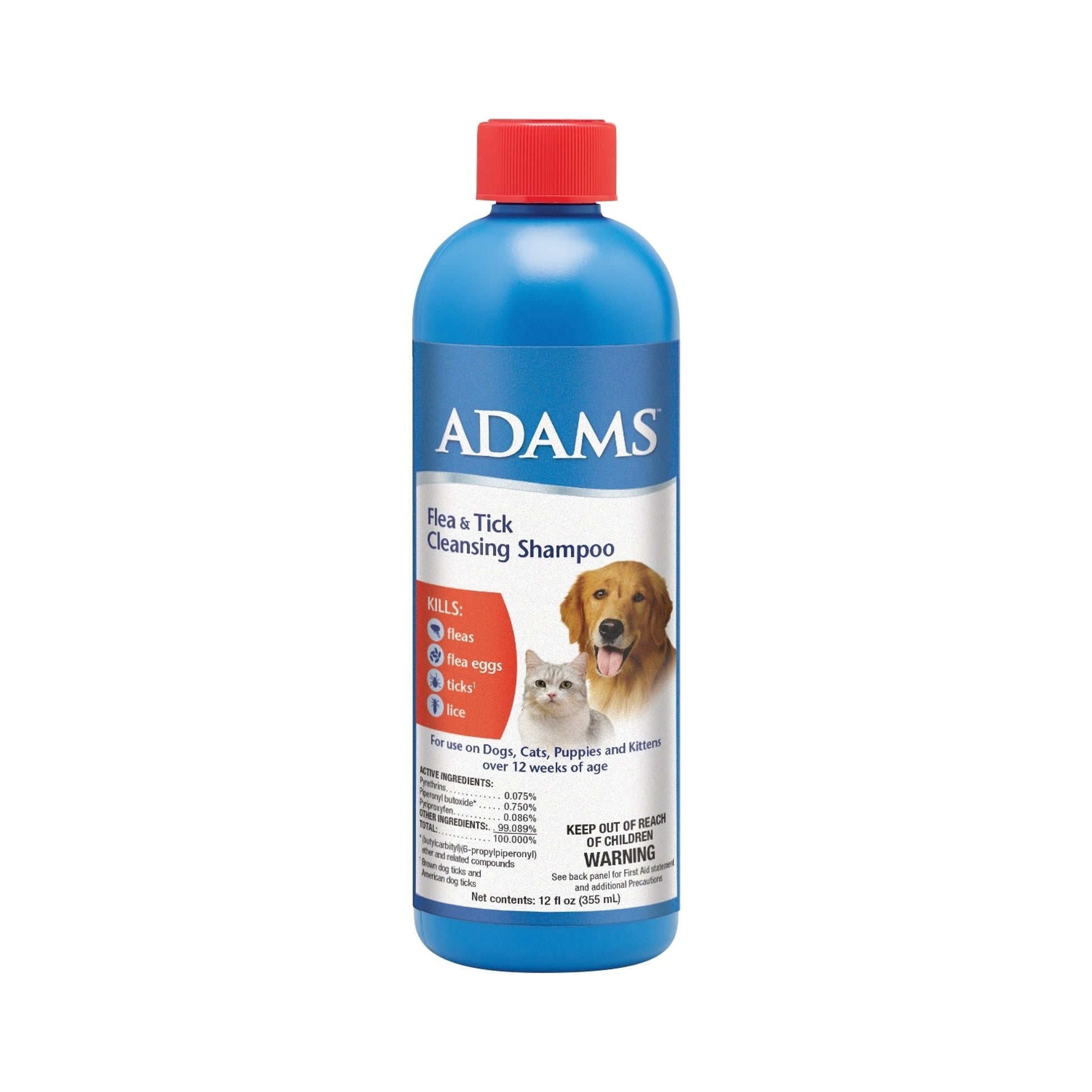 Adams Flea and Tick Cleansing Shampoo for Cats and Dogs