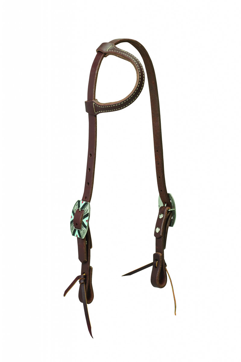 Weaver Working Sliding Ear Headstall with Rope Edge
