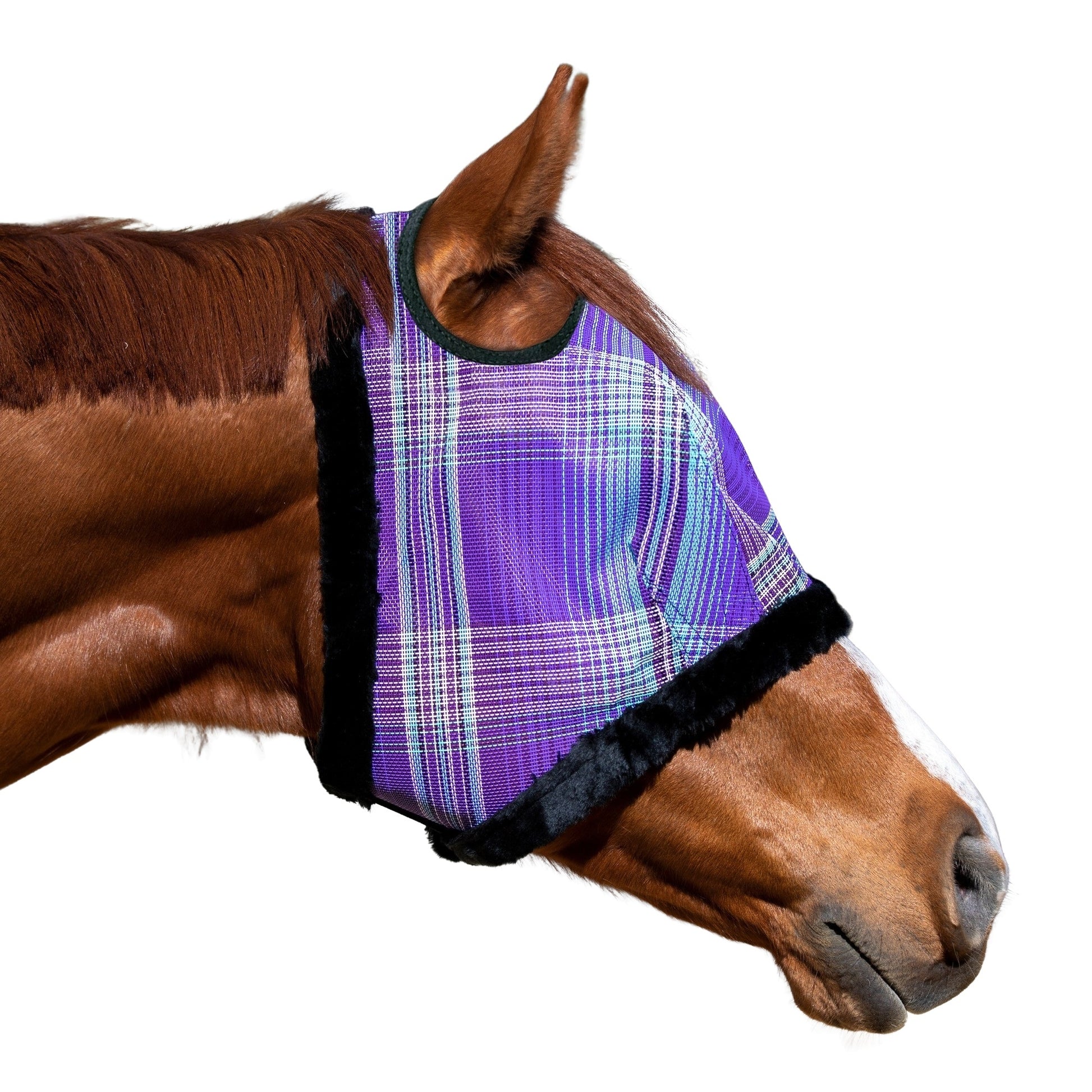 Kensington Draft UV Fleece Trim Fly Mask - Dual Ear & Forelock