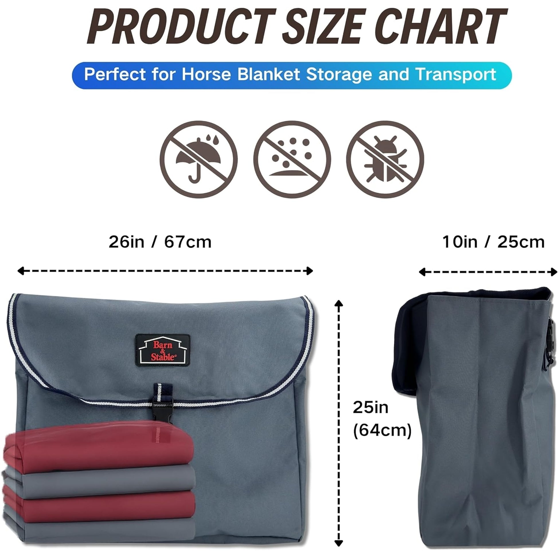 BARN & STABLE 600D Deluxe Nylon Blanket Bag