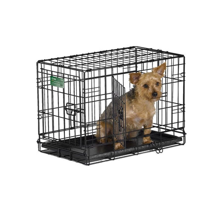 I-Crate For Dogs Double Door 18 In/Double Black