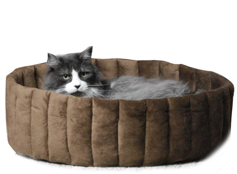 KH Mfg Microfleece Kitty Cup Tan Cat Bed