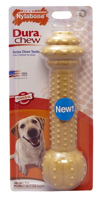 DuraChew Barbell Peanut Butter Dog Toy