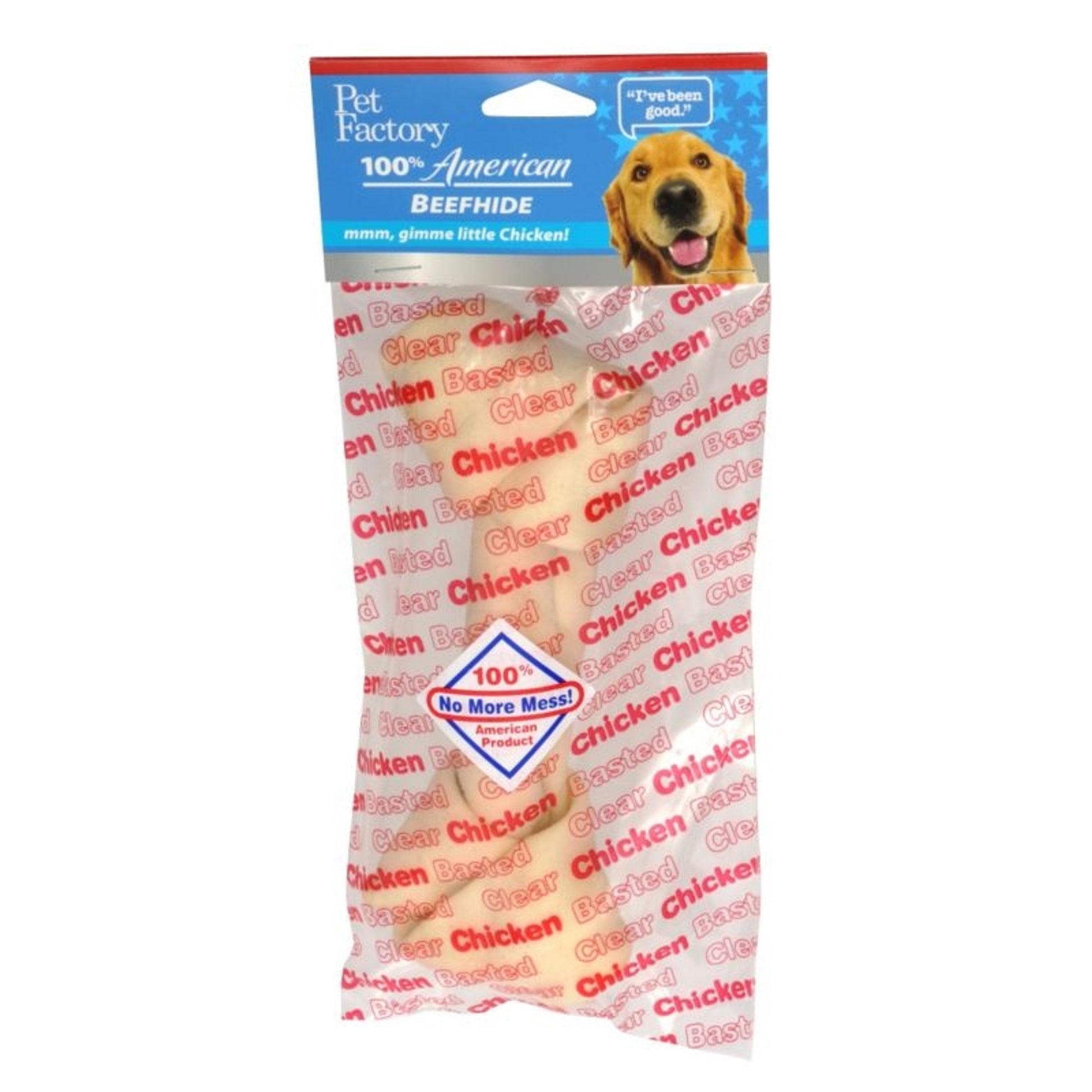 Clear Basted Bone Dog Rawhide