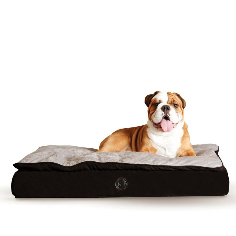 KH Mfg Feather Top Black/Gray Ortho Dog Bed