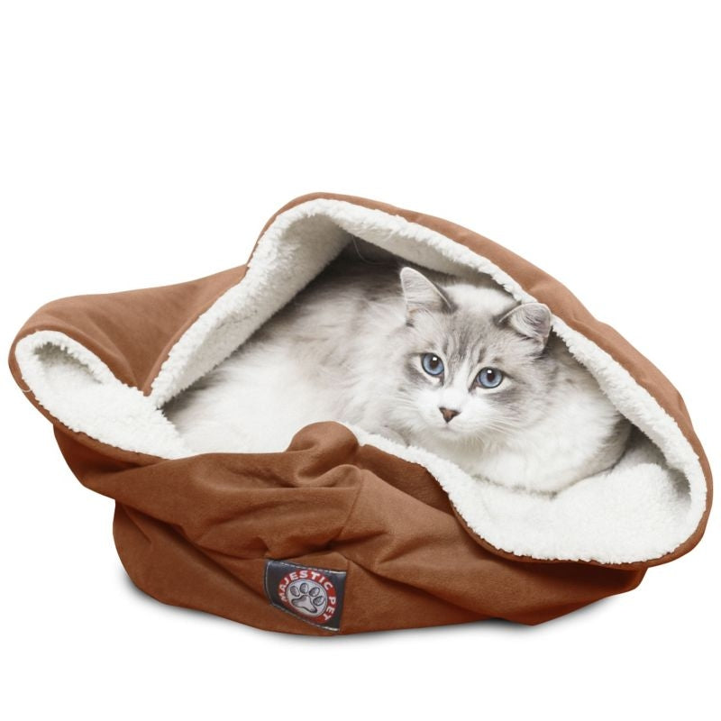 Majestic Pet 17 inch Rust Suede Burrow Pet Bed