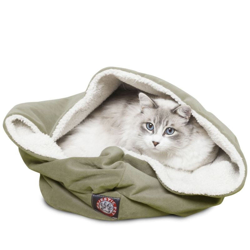 Majestic Pet 17 inch Sage Suede Burrow Pet Bed