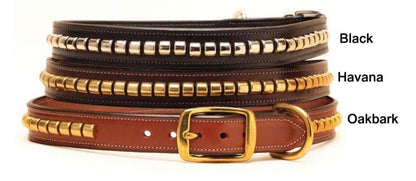Tory Leather Leather Clinchers Dog Collar 16In Blk