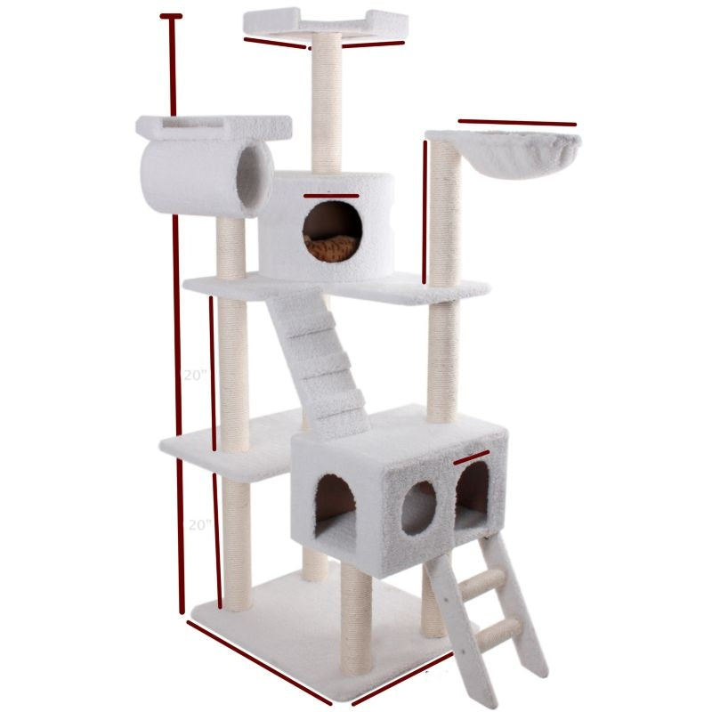 Majestic 73 Inch Bungalow Cat Furniture Tree