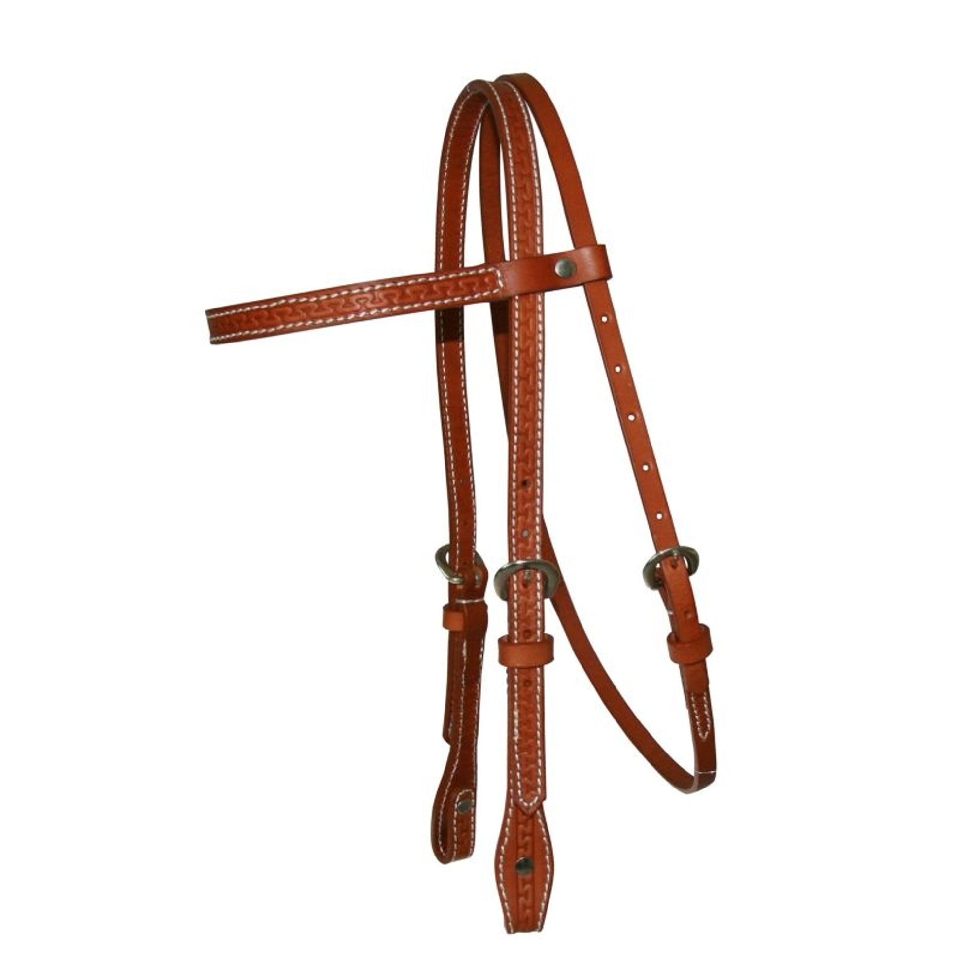 Western Leather Browband Headstall with Chicago End