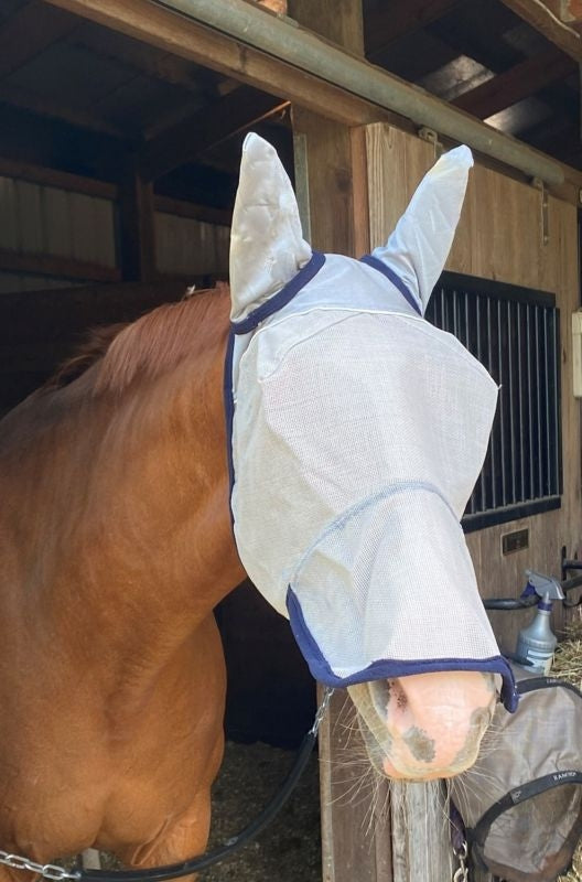 Defender Fly Mask Long Nose with Ears and Reflec