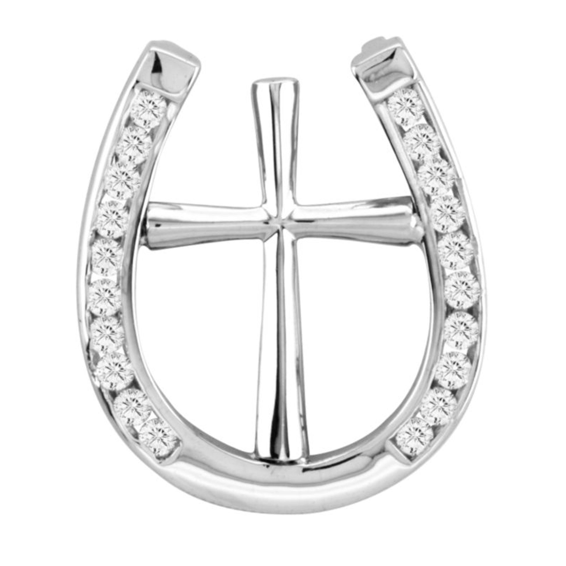 Kelly Herd Elegant Cross in Horseshoe Necklace