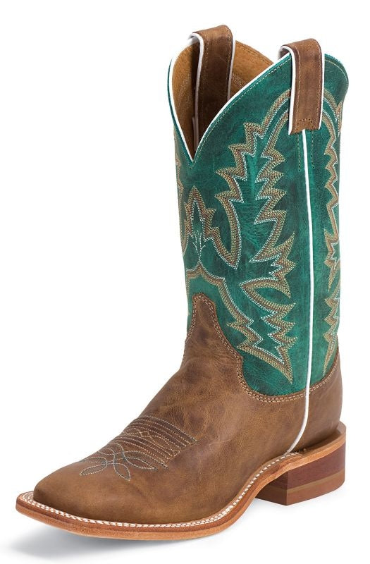 Justin Ladies Bent Rail 11in Turquoise Boots