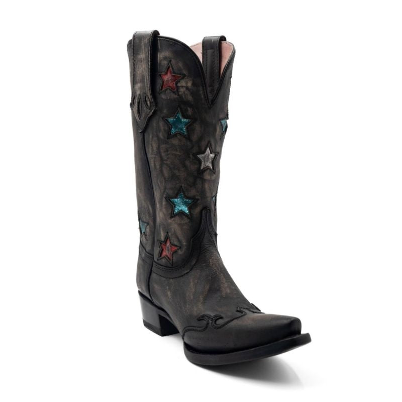 Ferrini Mens Genuine Belly Sq Toe Cognac Boots
