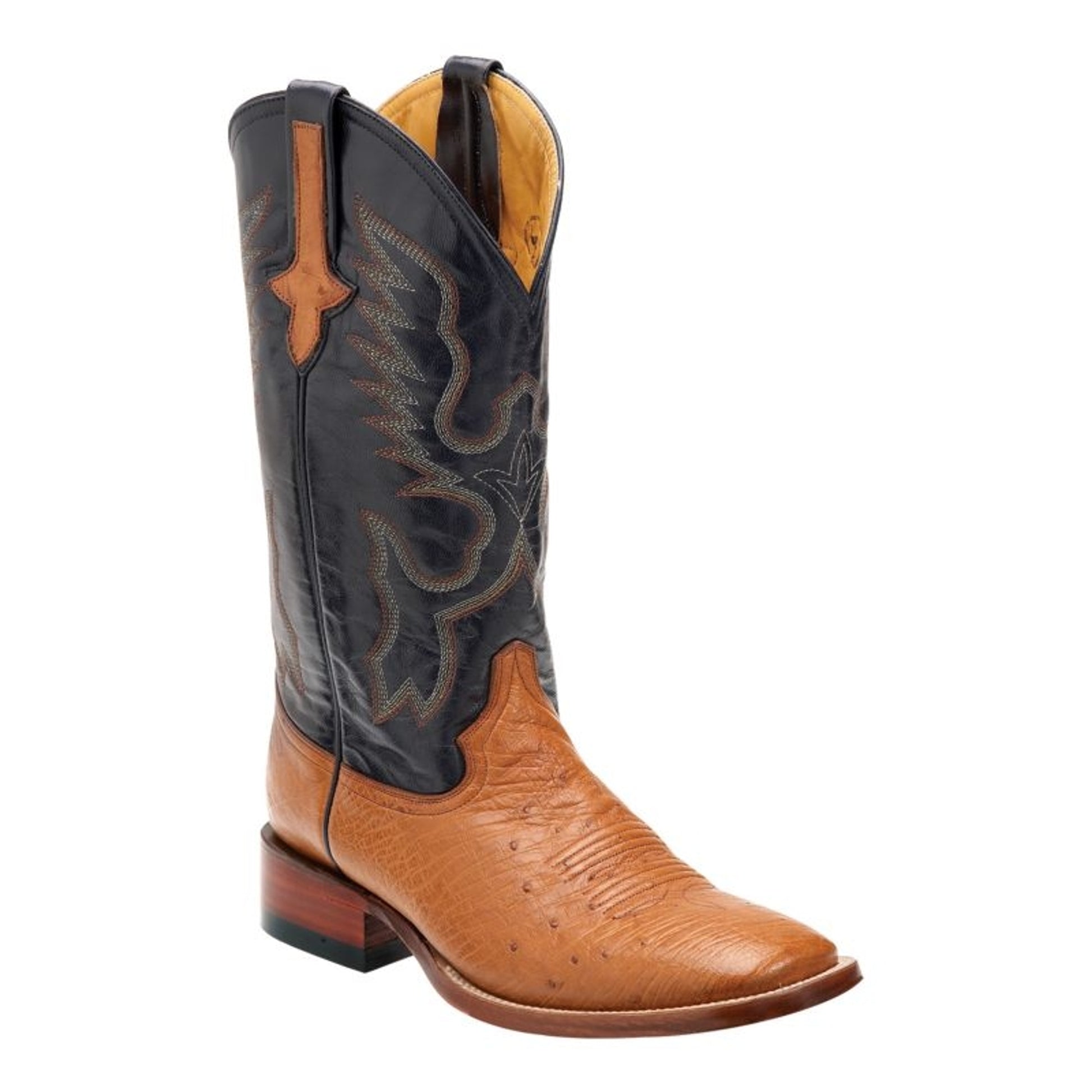 Ferrini Mens Smooth Ostrich Sq Navy Boots