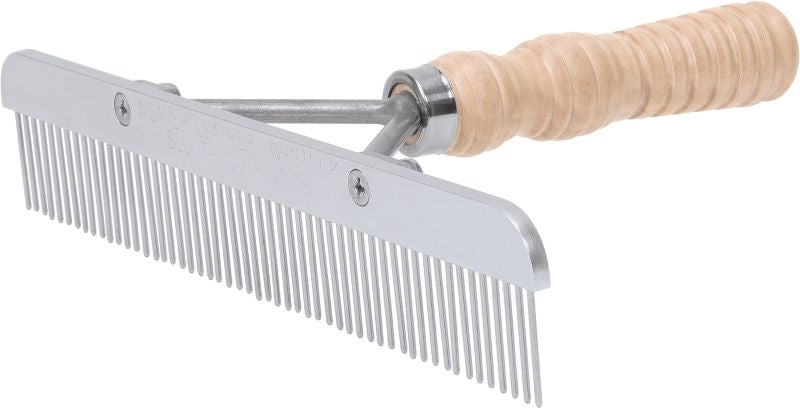 Blunt Tooth Comb Wood Handle Stainless Steel Blade