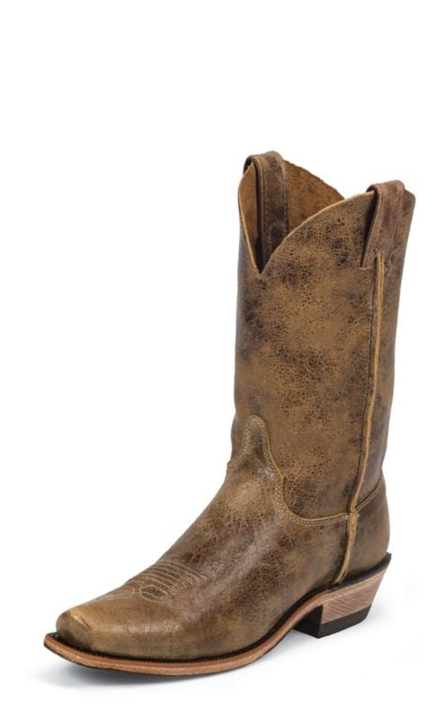 Justin Mens Bent Rail Sq Toe 11in Tan Boots