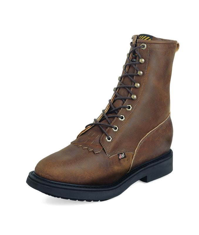 Justin Mens Steel Dbl Cmfrt Lacer Work Boot