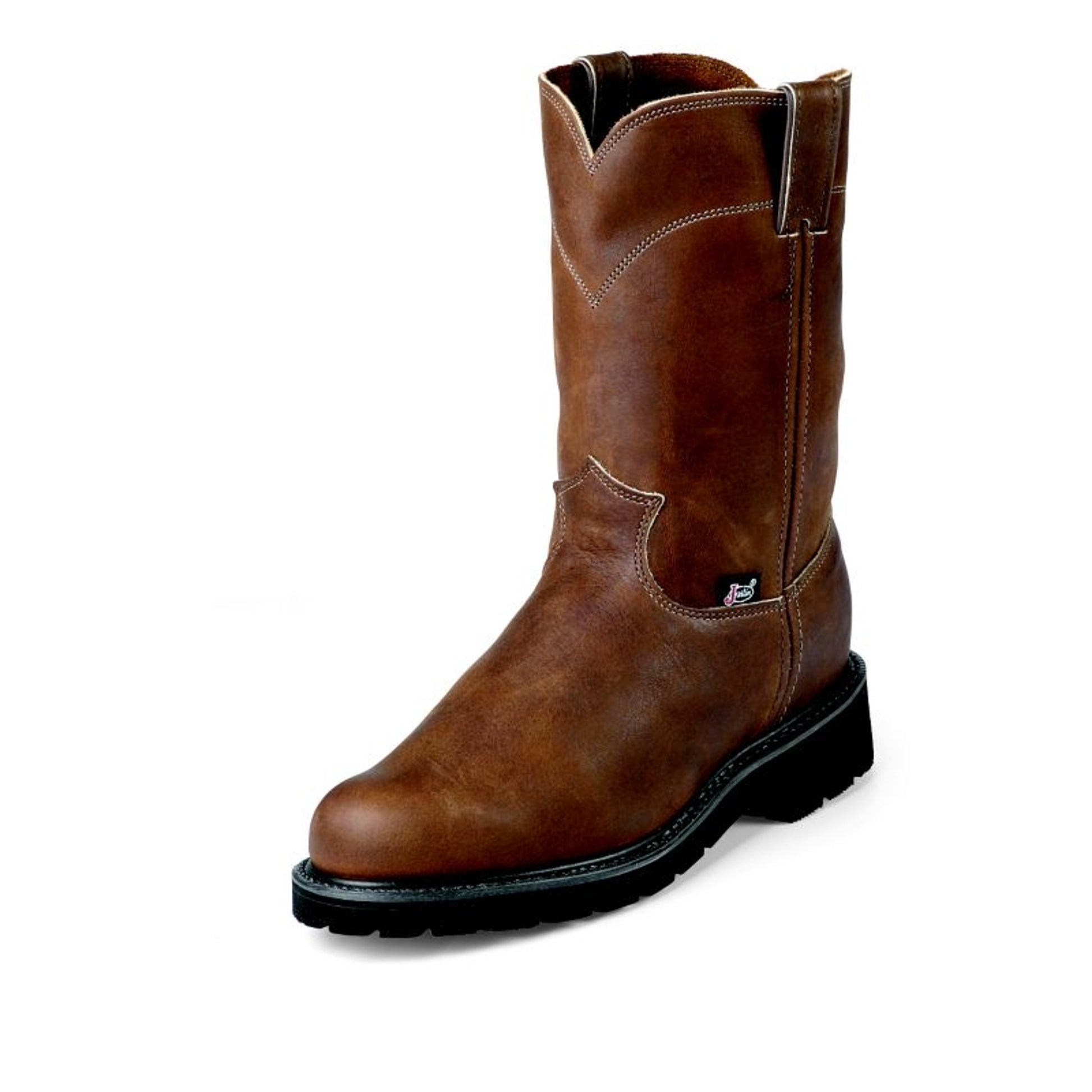 Justin Mens Steel Comfort PullOn Boot Brown