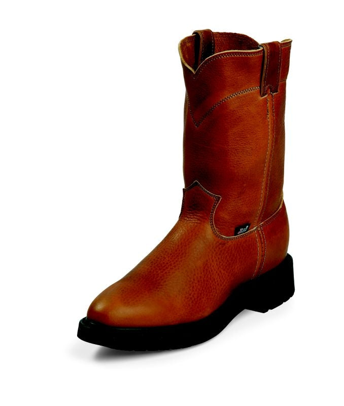 Justin Mens Dbl Cmfrt 10in PullOn Work Boot