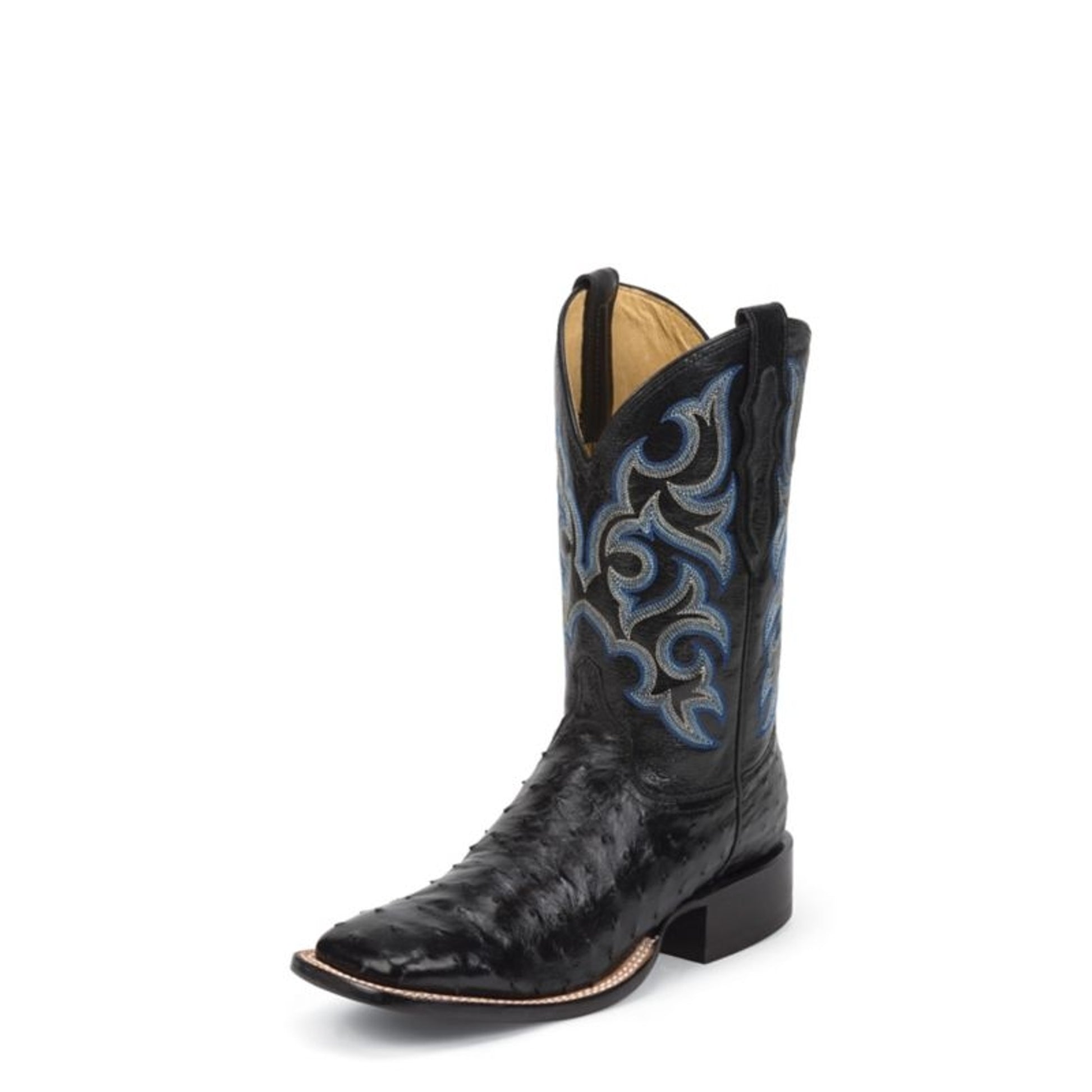 Justin Mens FQ Ostrich Black Shadow Boots