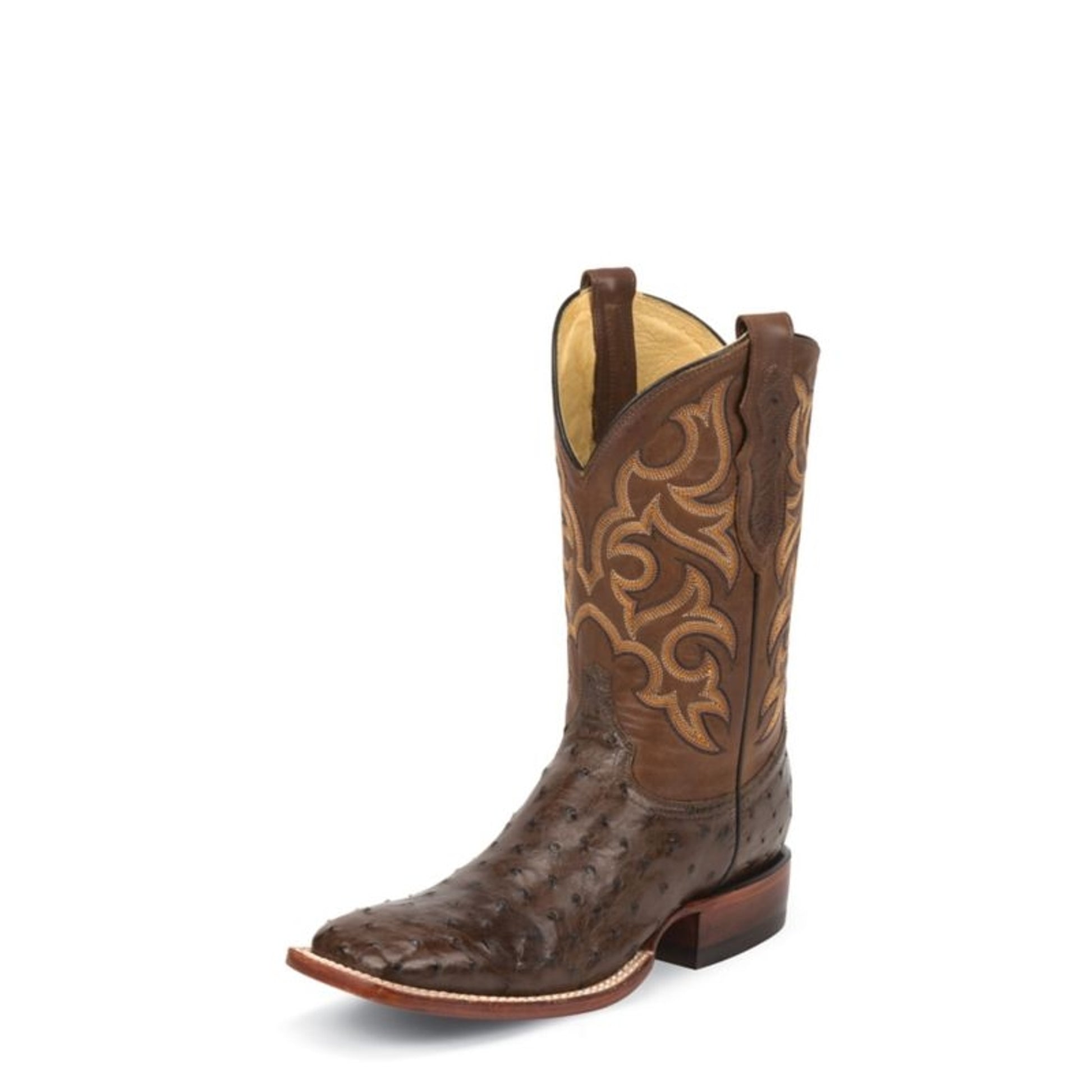 Justin Mens FQ Ostrich Tobacco Brown Boots