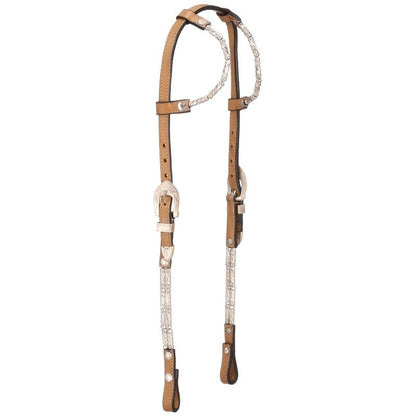 RKing Silver Ferruled Dbl Ear Headstall