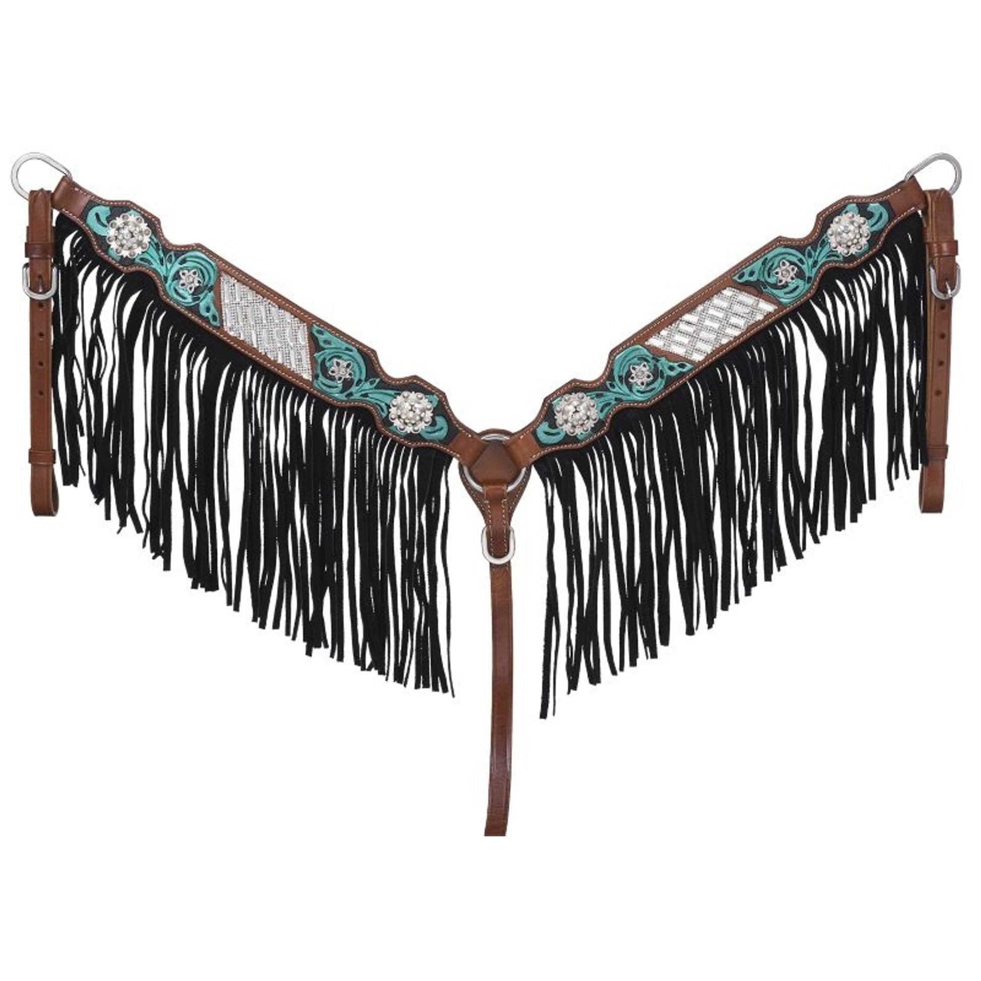 Silver Royal Ashton Breast Collar with Fringe