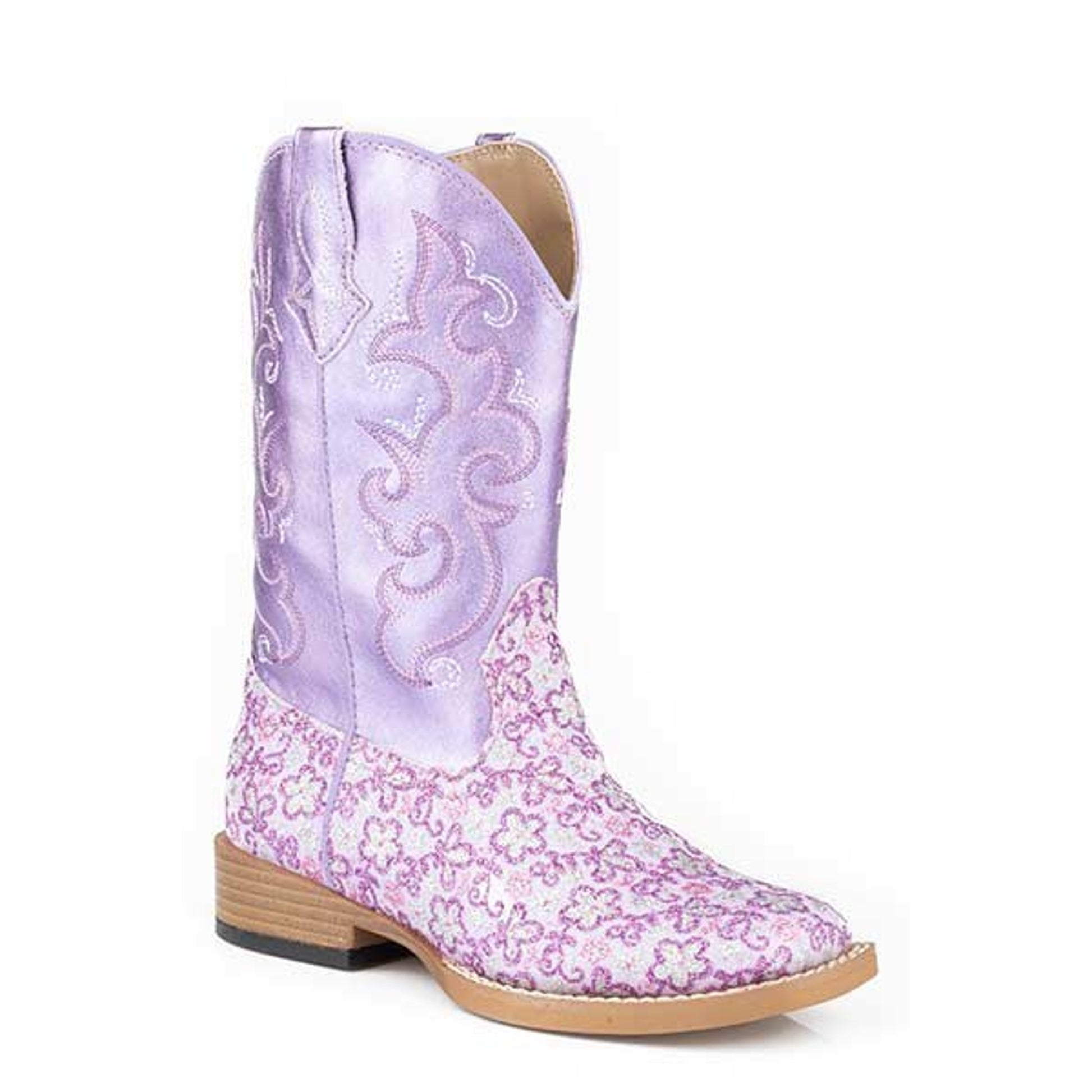 Roper Kids Lavender Square Toe Purple Boots