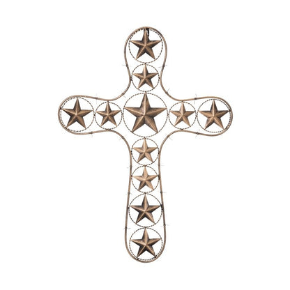 Decorative Cross with Stars & Barbwire