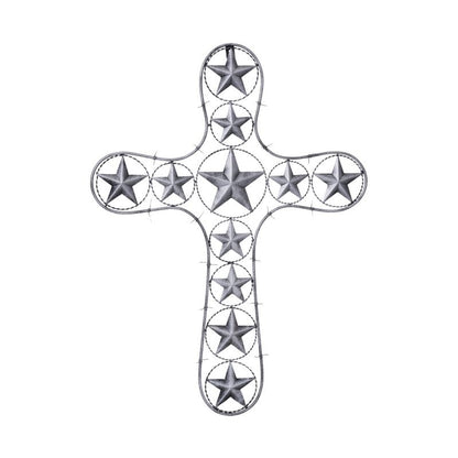 Decorative Cross with Stars & Barbwire