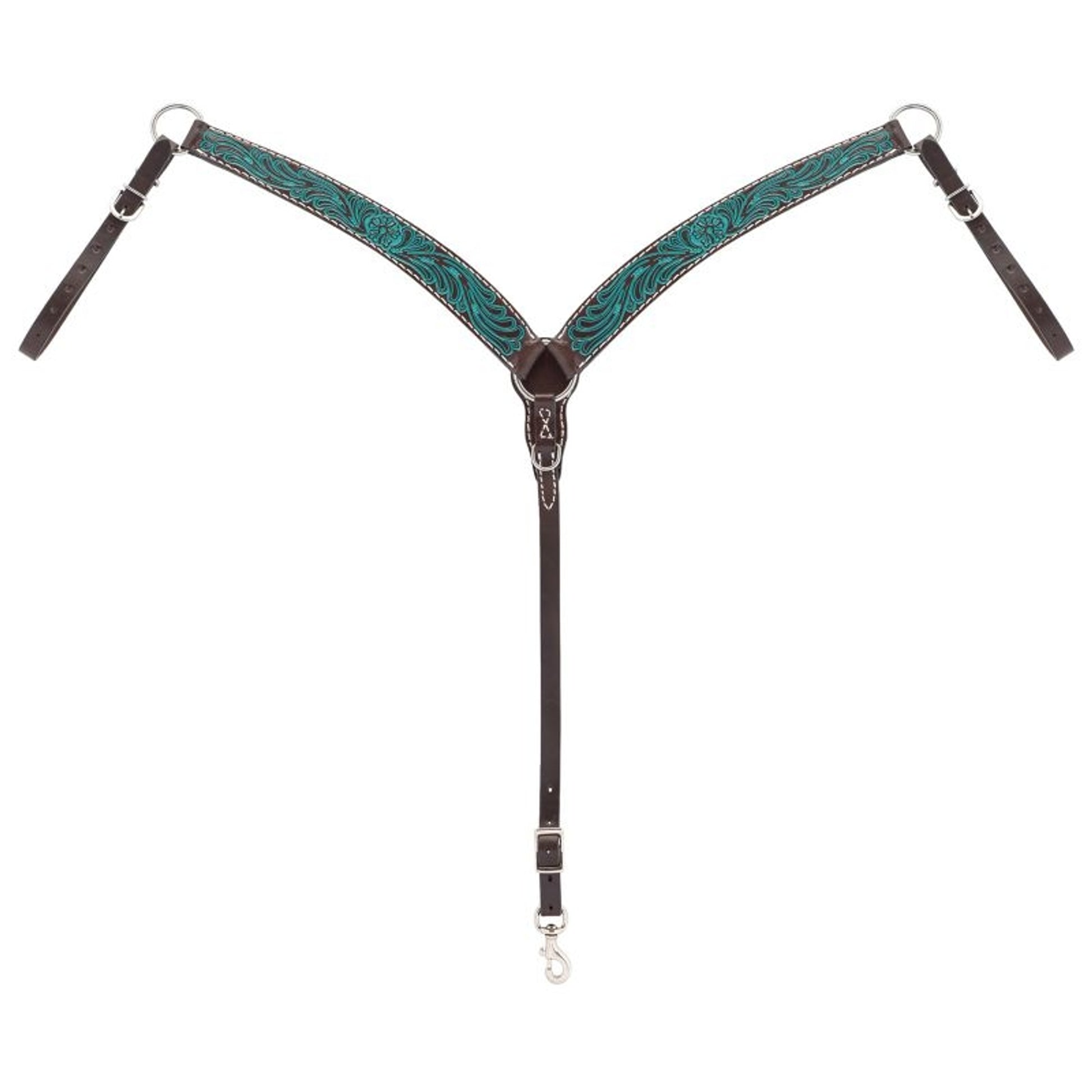 Weaver Turq Cross Carved Turq Flower Breast Collar