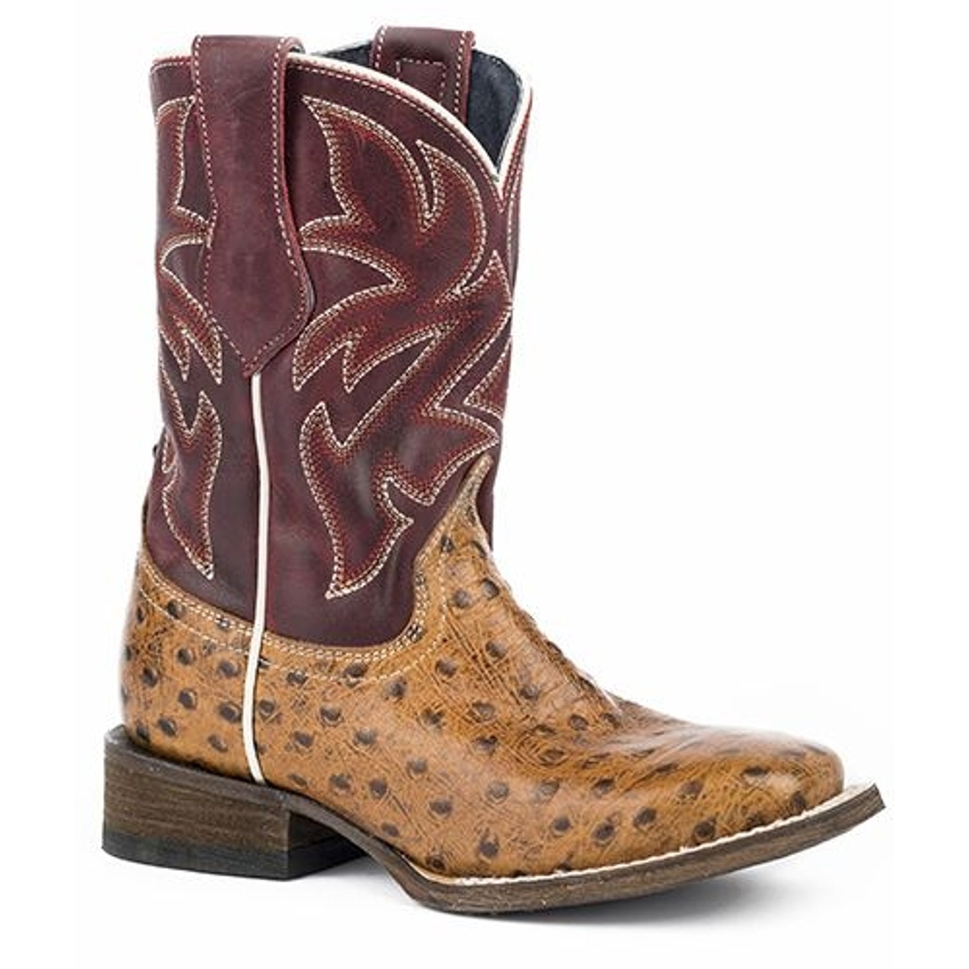 Roper Kids Ozzie Square Toe Maroon Boots