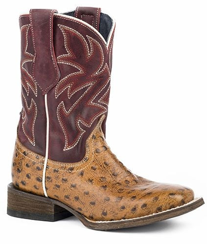 Roper Kids Ozzie Square Toe Maroon Boots