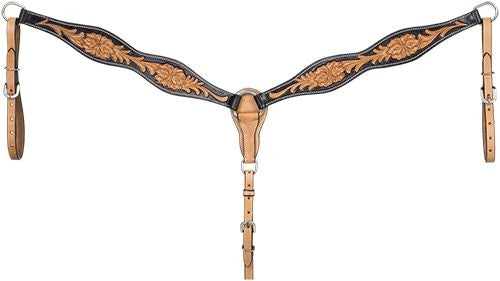 Tough1 Flared TwoTone Floral Cowhide Breastcollar