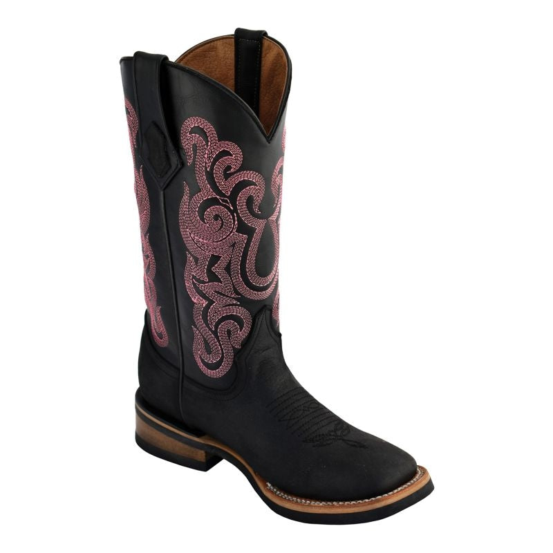 Ferrini Ladies Maverick Sq Toe Black Boots