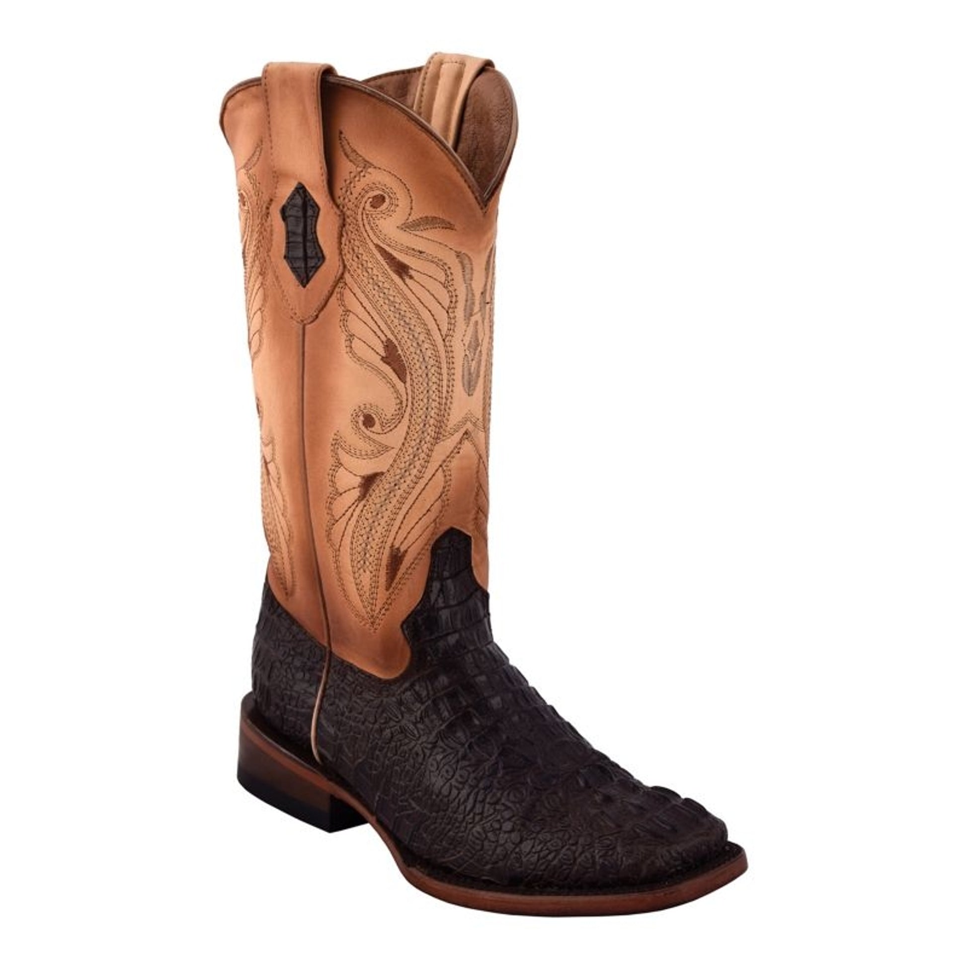 Ferrini Ladies Print Caiman Sq Nicotine Boots