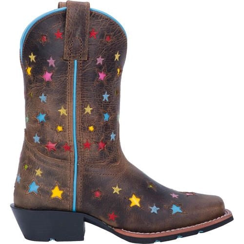 Dan Post Kids Starlett Sq Toe Brown Boots