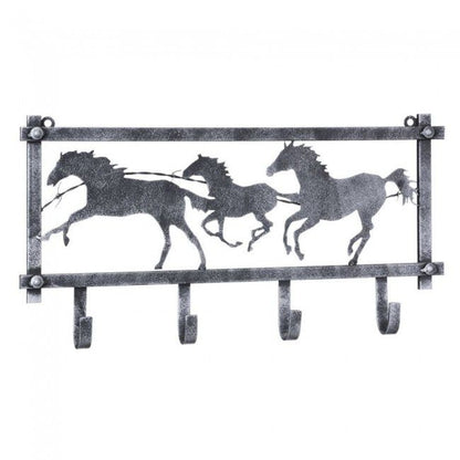 Horses and Barbwire Hammered Wall Rack