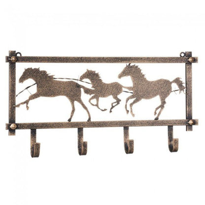 Horses and Barbwire Hammered Wall Rack