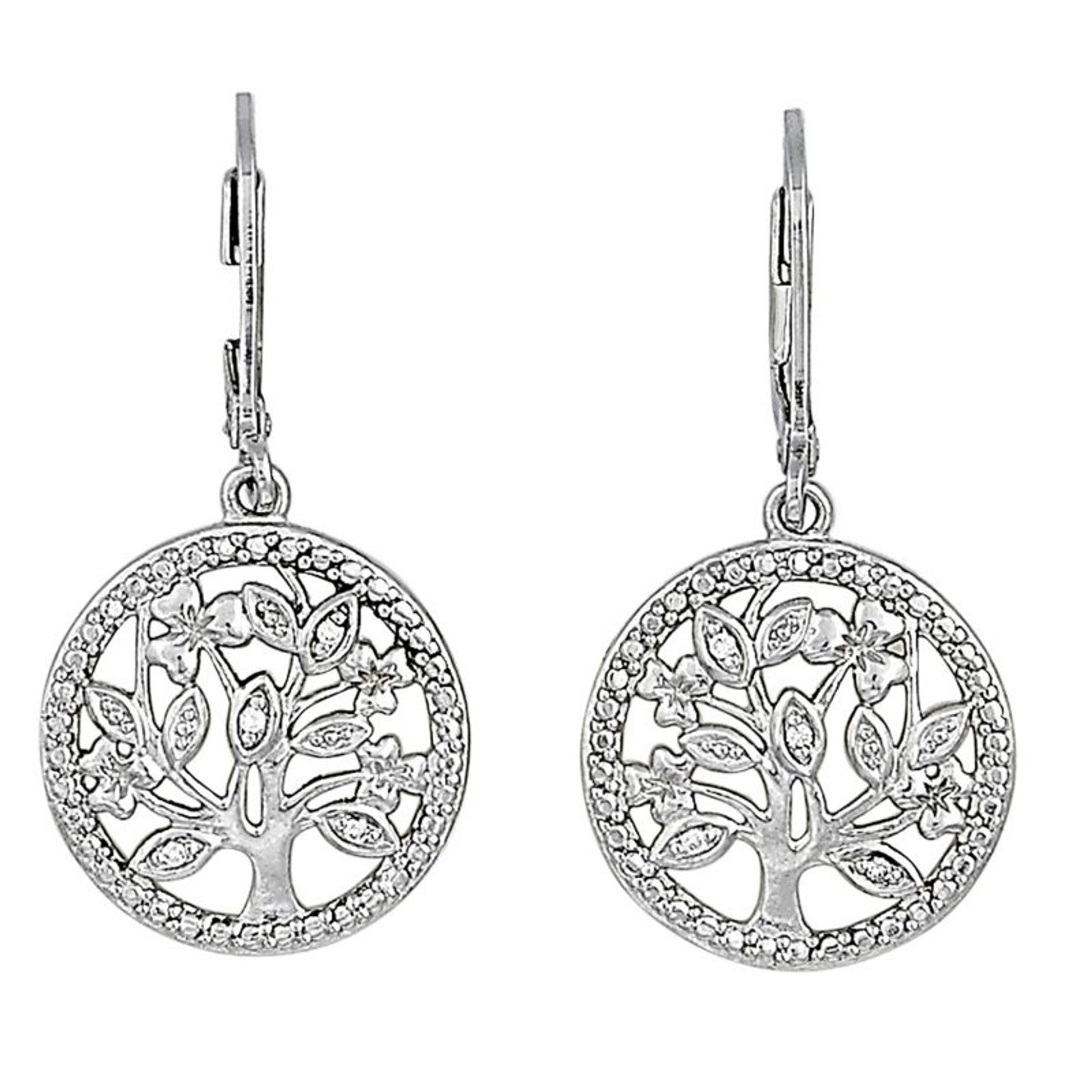 Kelly Herd Circle Tree Dangle Earrings