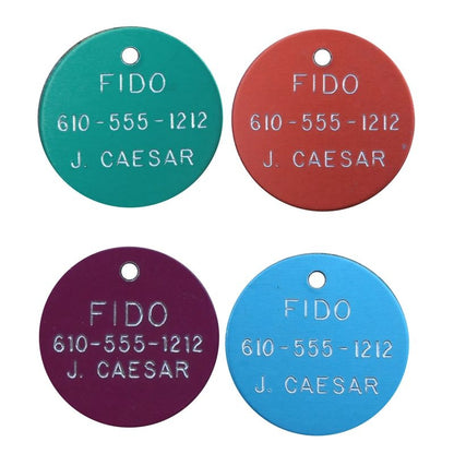 Personalized 1 1/4in Round Aluminum Tag