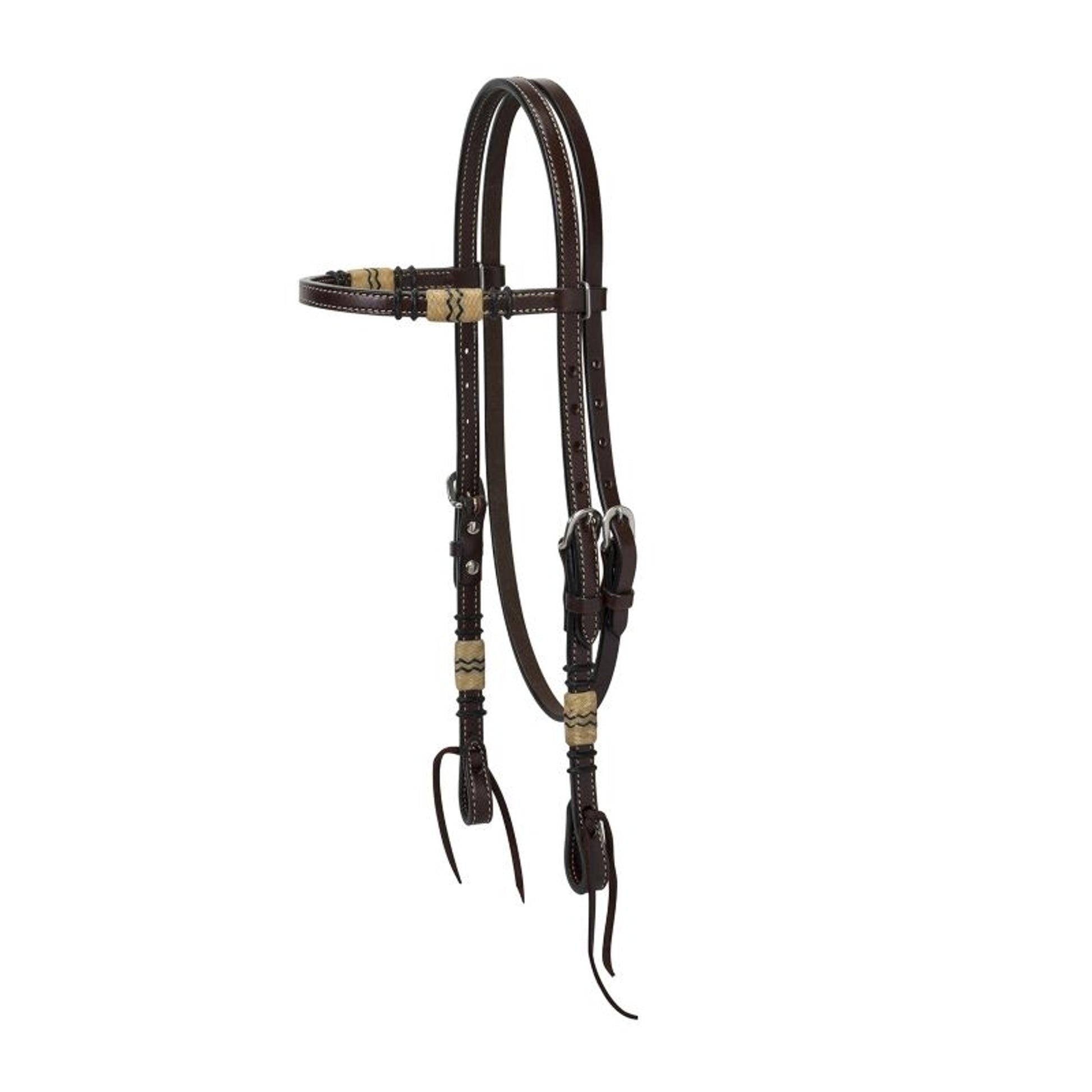 Weaver Turq Cross Rawhide Brow Headstall