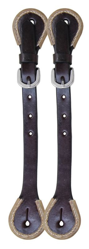 Oxbow Rawhide Tip Chocolate Spur Straps