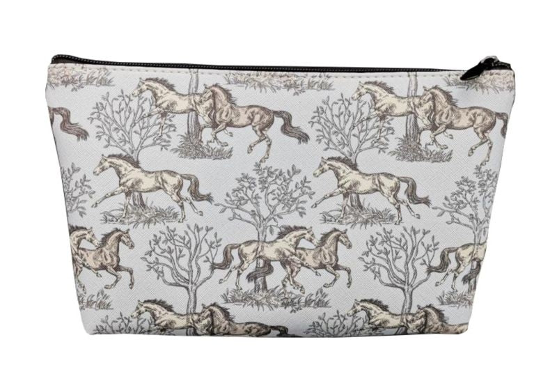 Lila Blue Toile Cosmetic Pouch